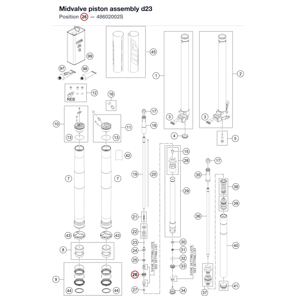 Midvalve piston assembly d23