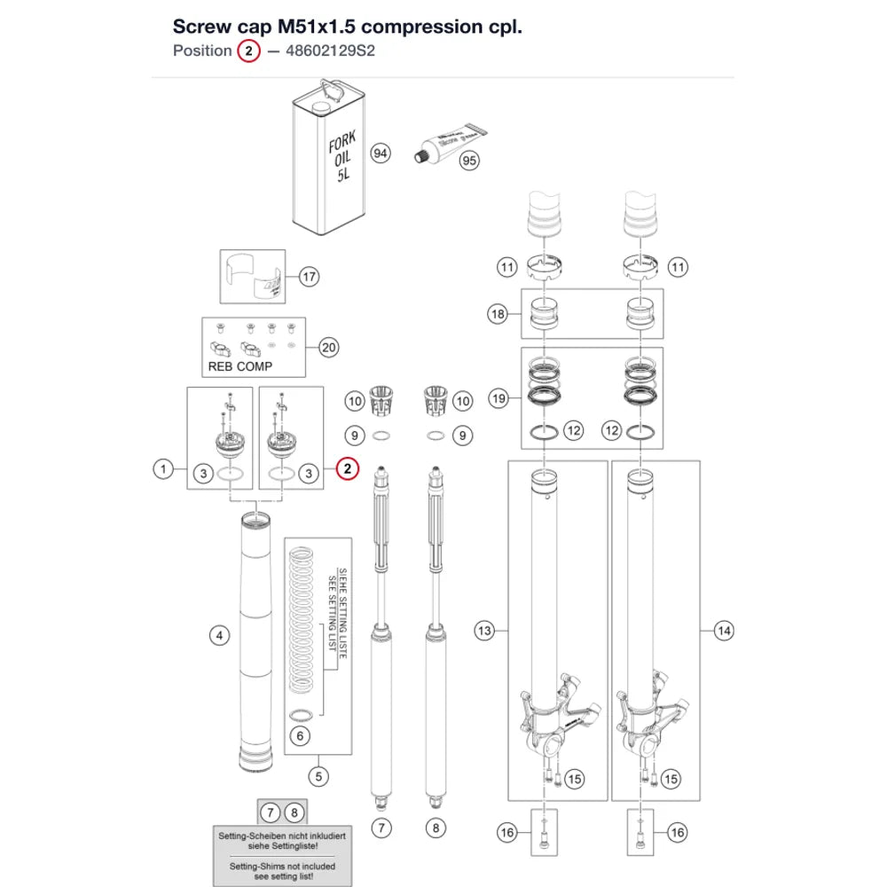Screw cap M51x1.5 compression cpl.