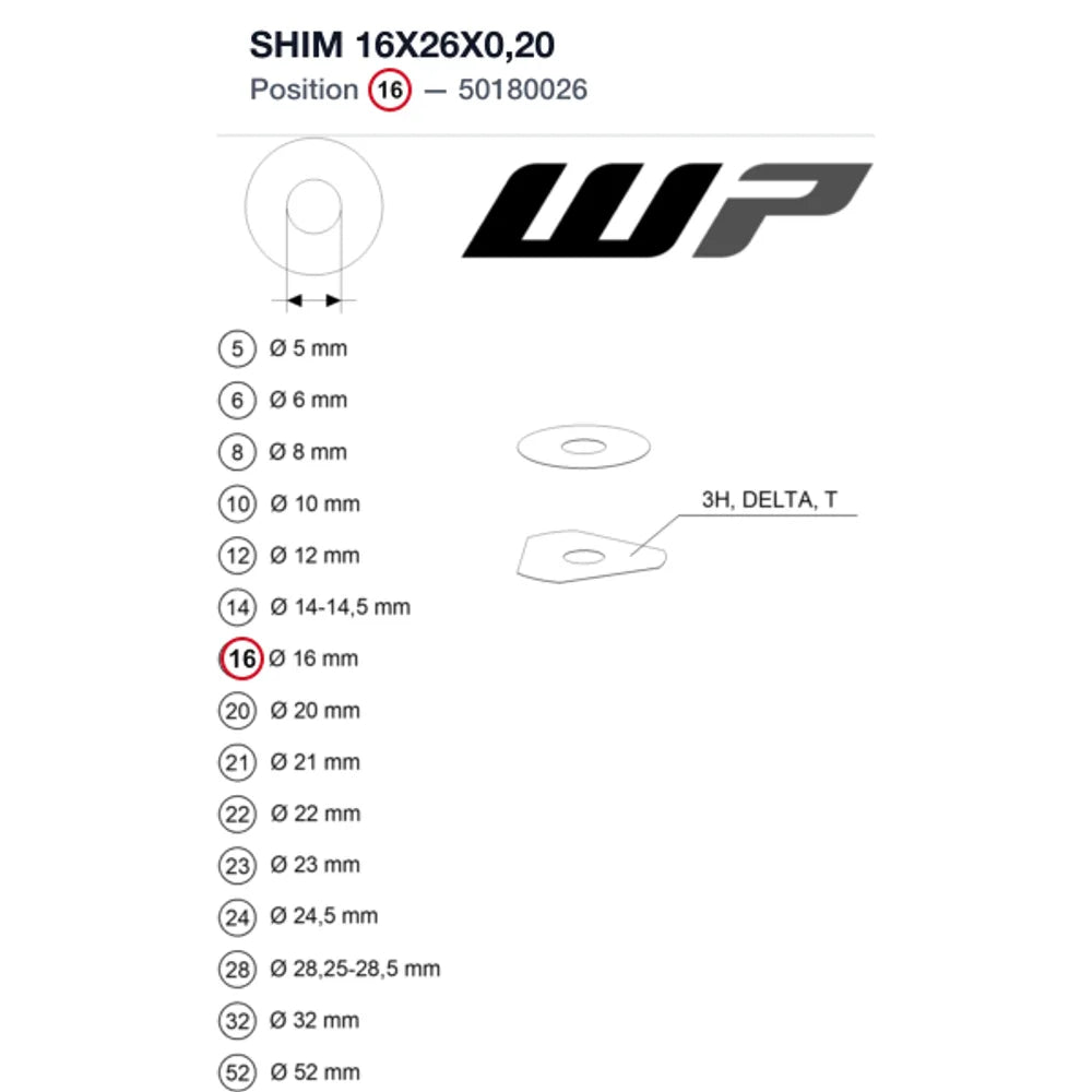 SHIM 16X26X0,20