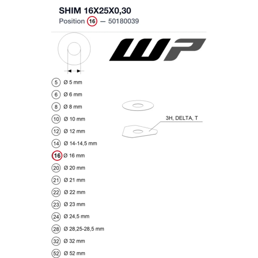 SHIM 16X25X0,30