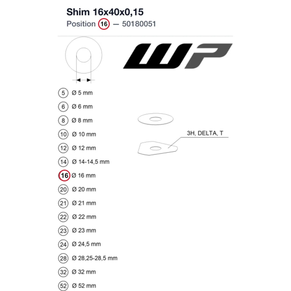 Shim 16x40x0,15