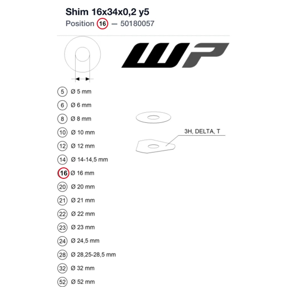 Shim 16x34x0,2 y5