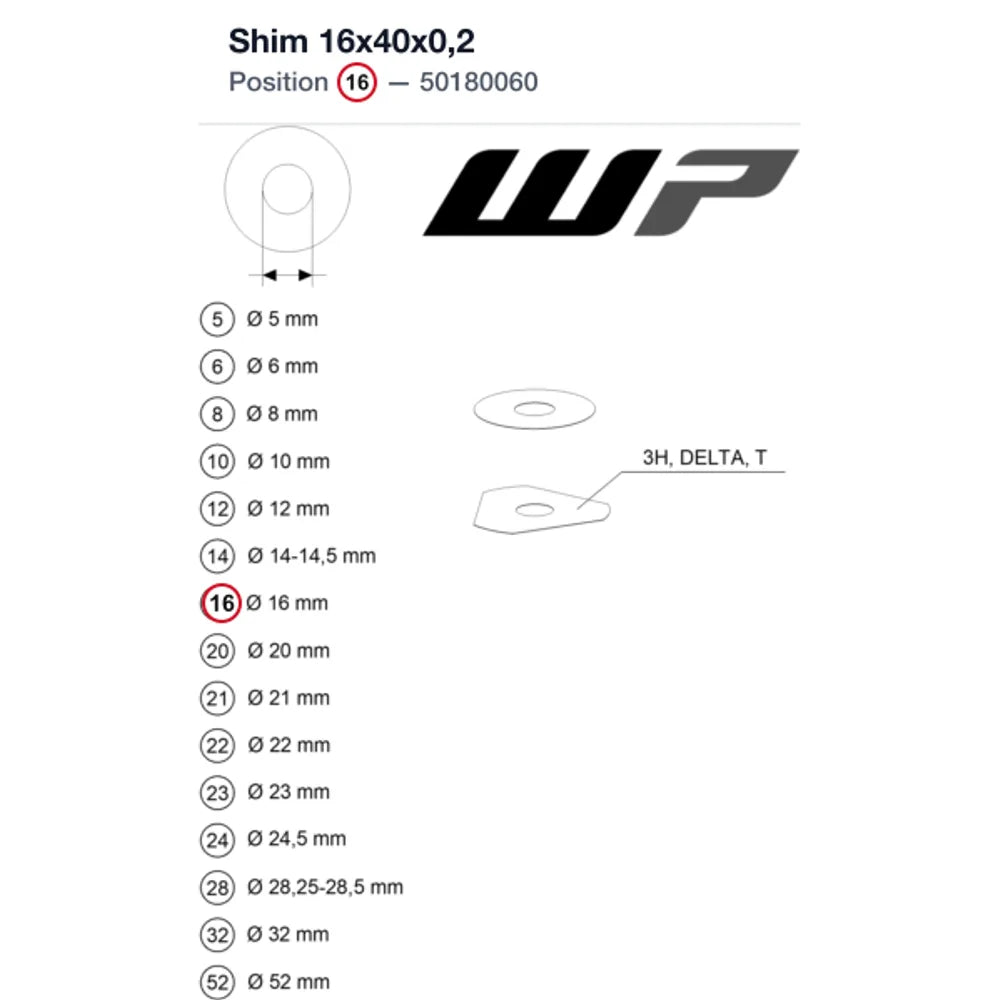 Shim 16x40x0,2