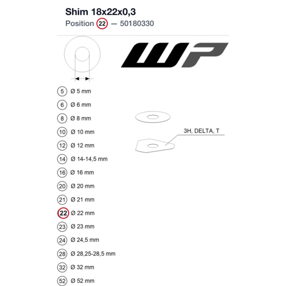 Shim 18x22x0,3