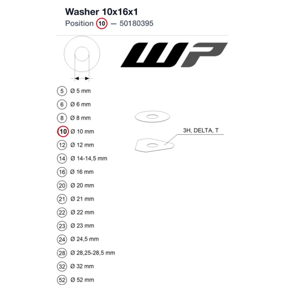 Washer 10x16x1
