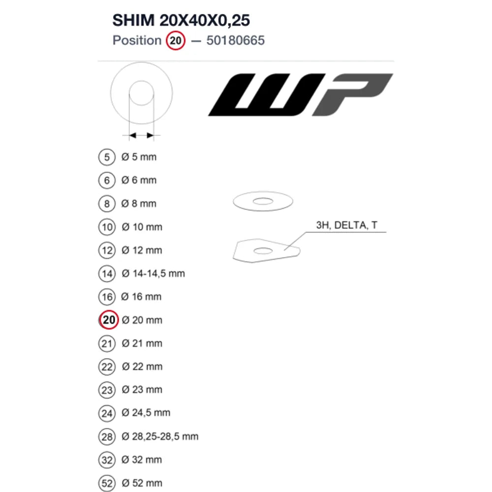 SHIM 20X40X0,25
