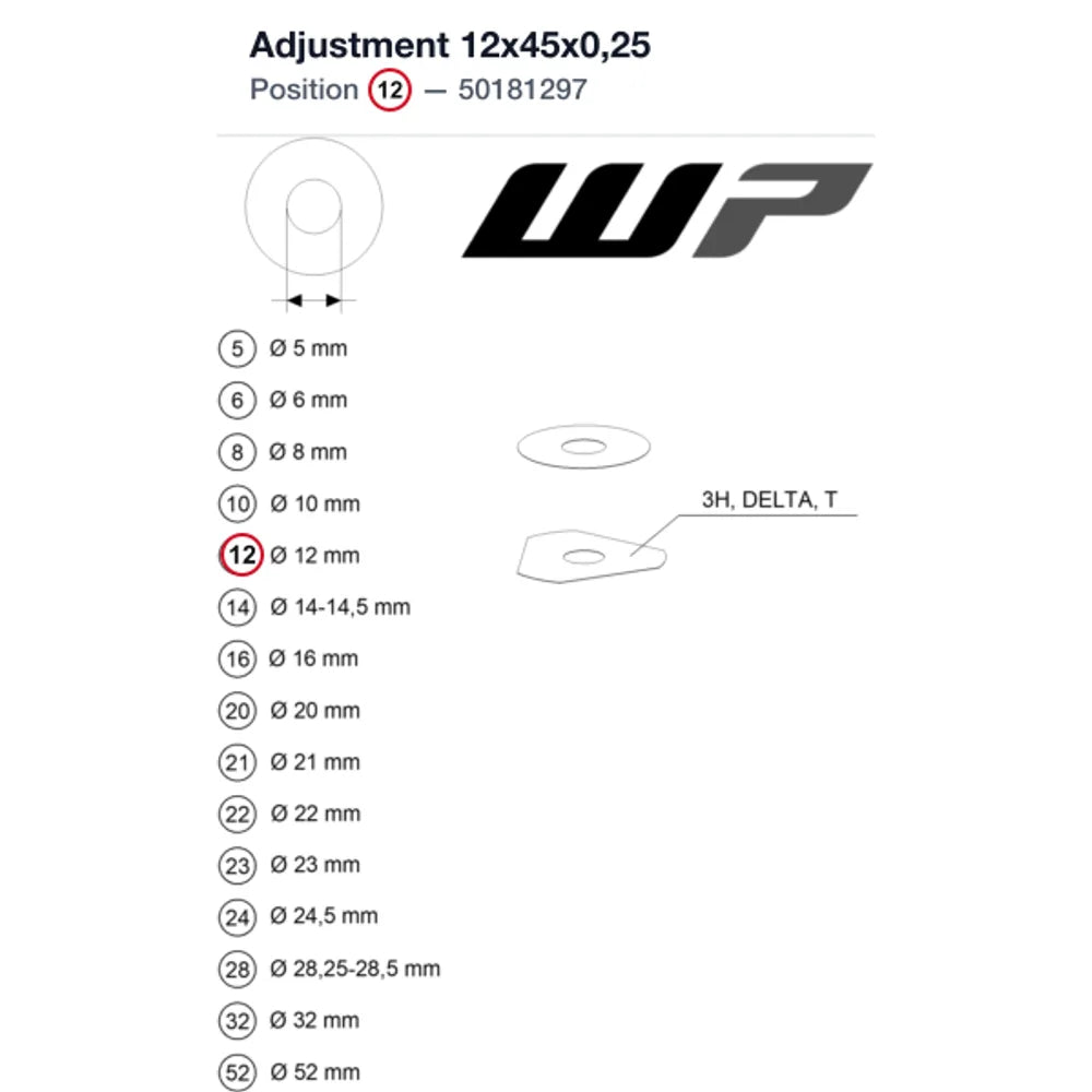 Adjustment 12x45x0,25