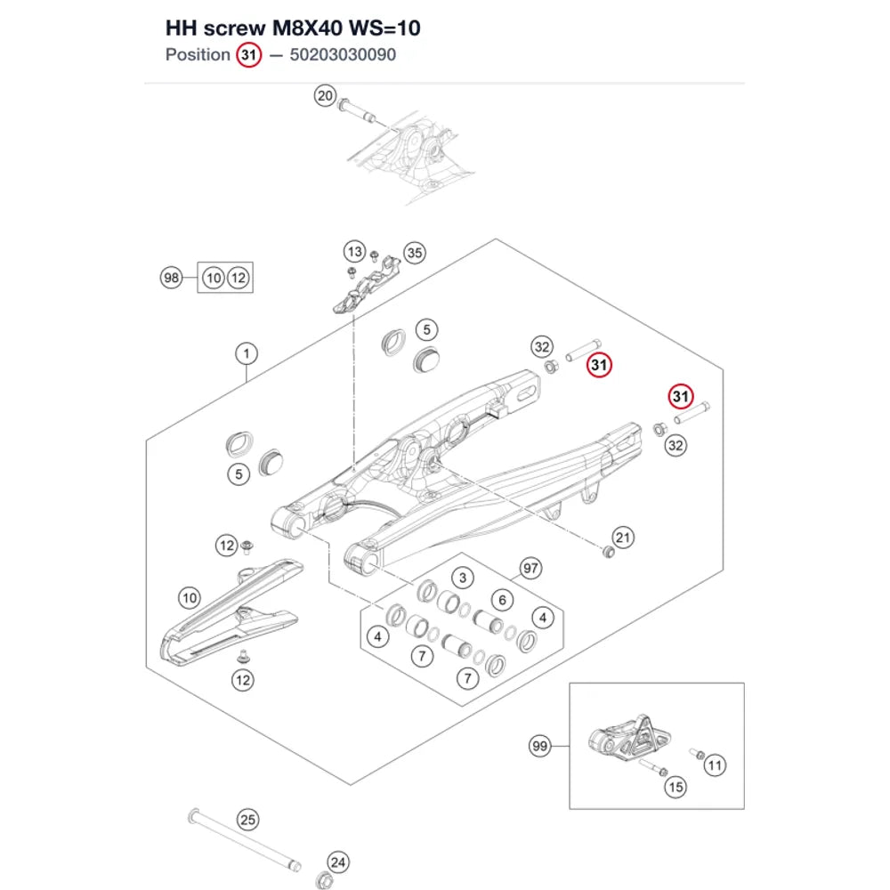 HH screw M8X40           WS=10