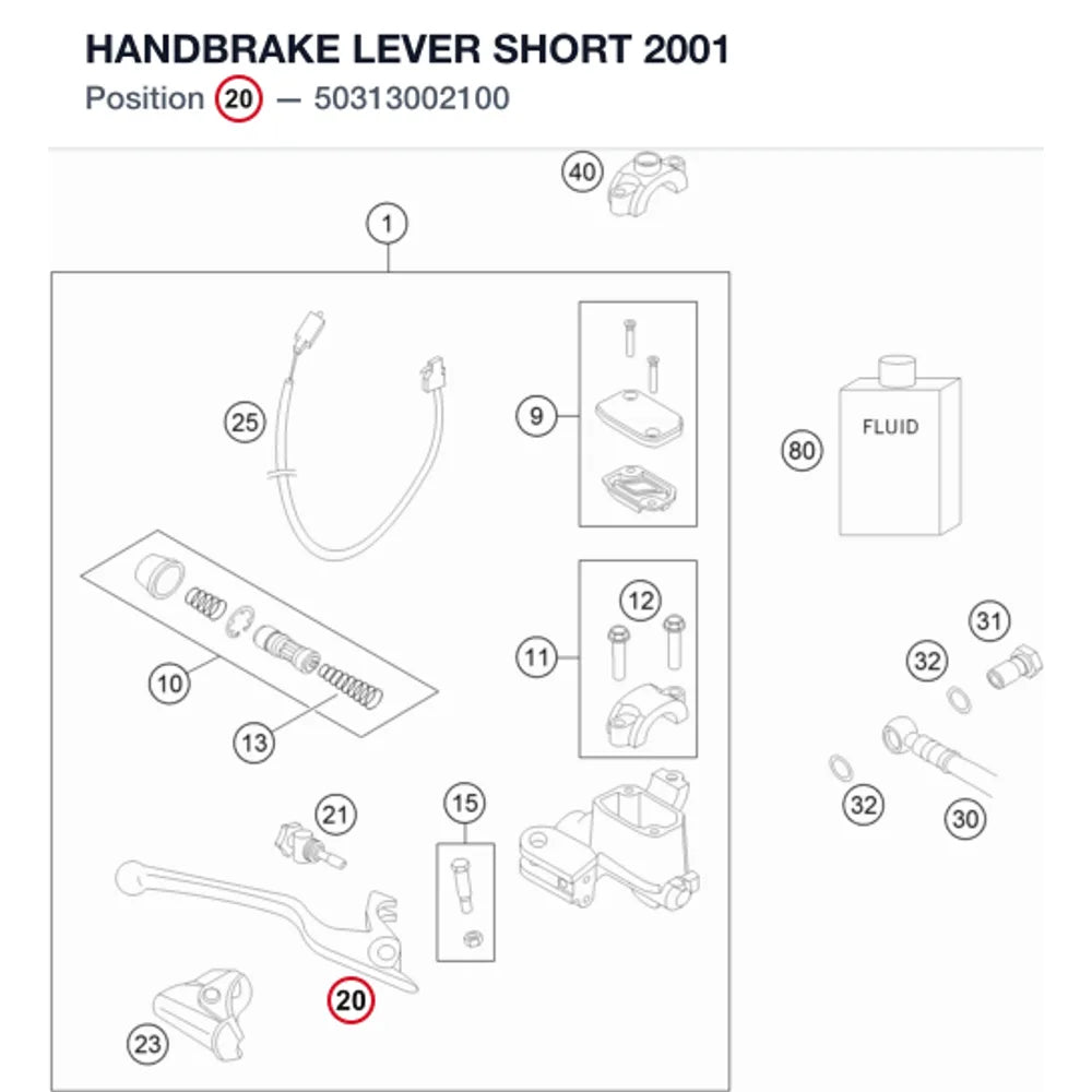 HANDBRAKE LEVER SHORT     2001