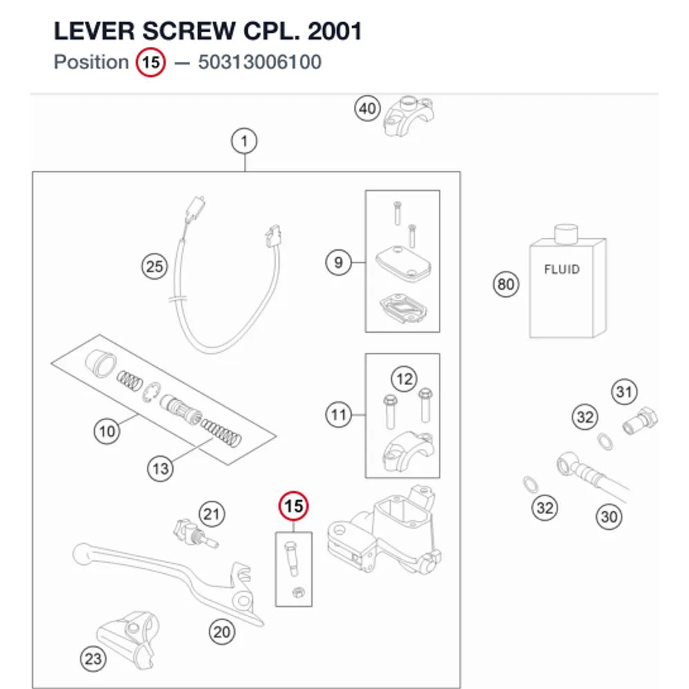 LEVER SCREW CPL. 2001