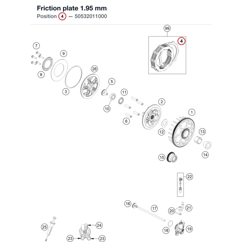 Friction plate 1.95 mm