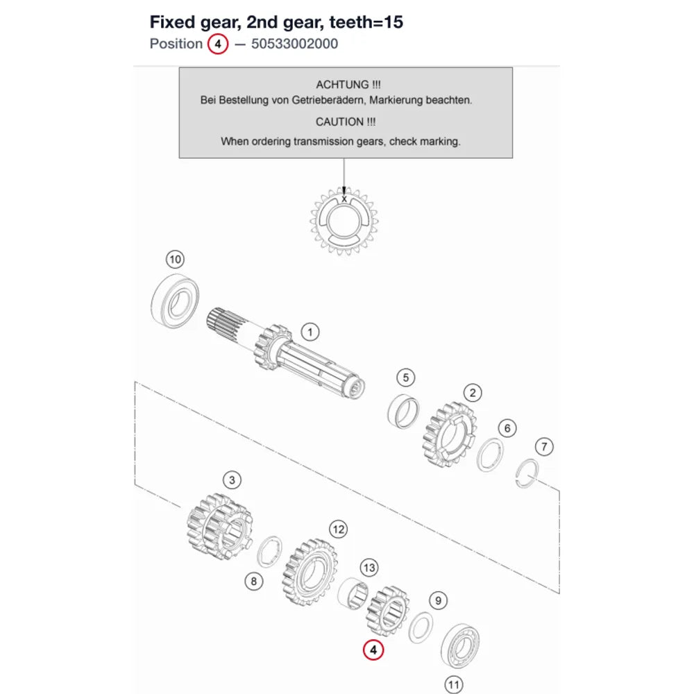 Fixed gear, 2nd gear, teeth=15