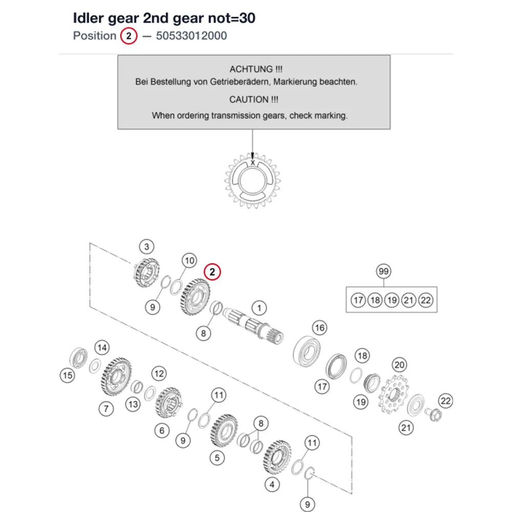 Idler gear 2nd gear not=30