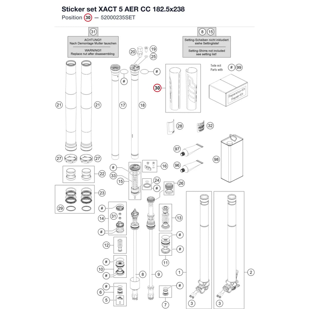 Sticker set XACT 5 AER CC 182.5x238