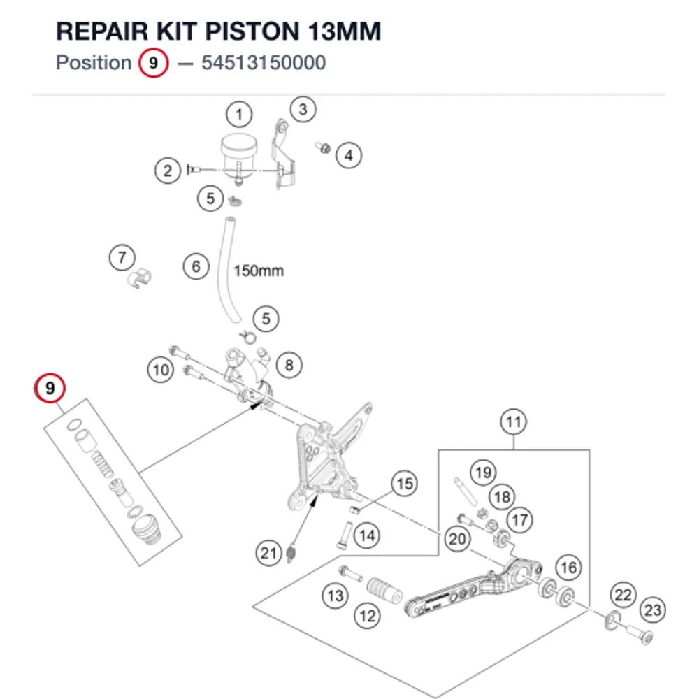 REPAIR KIT PISTON 13MM