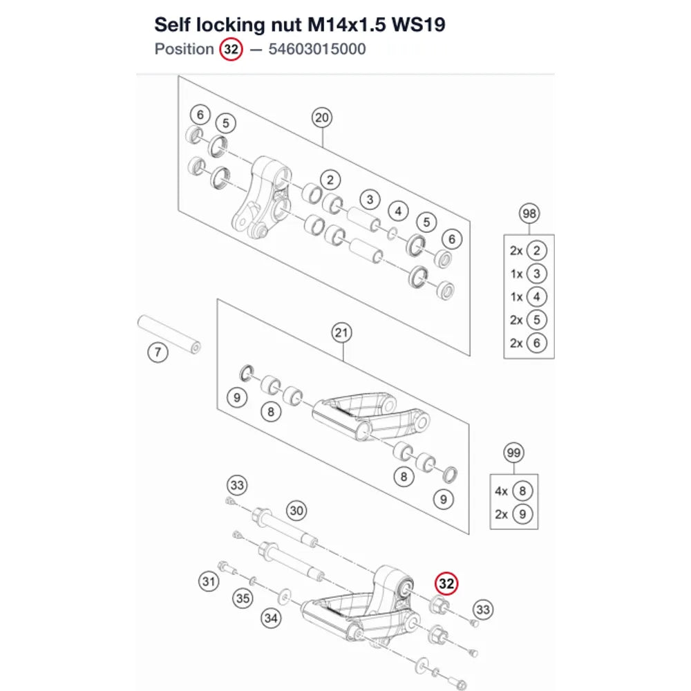 Self locking nut M14x1.5 WS19