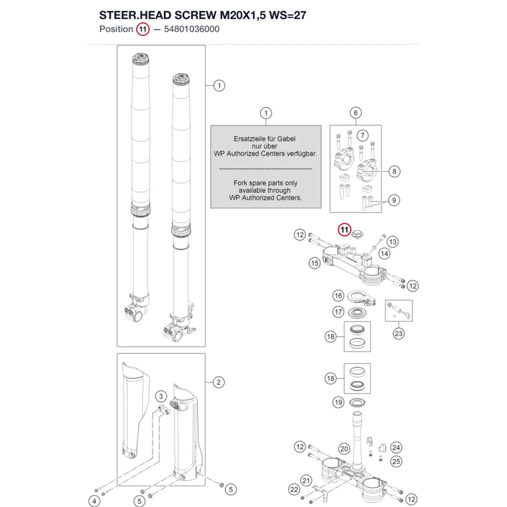 STEER.HEAD SCREW M20X1,5 WS=27