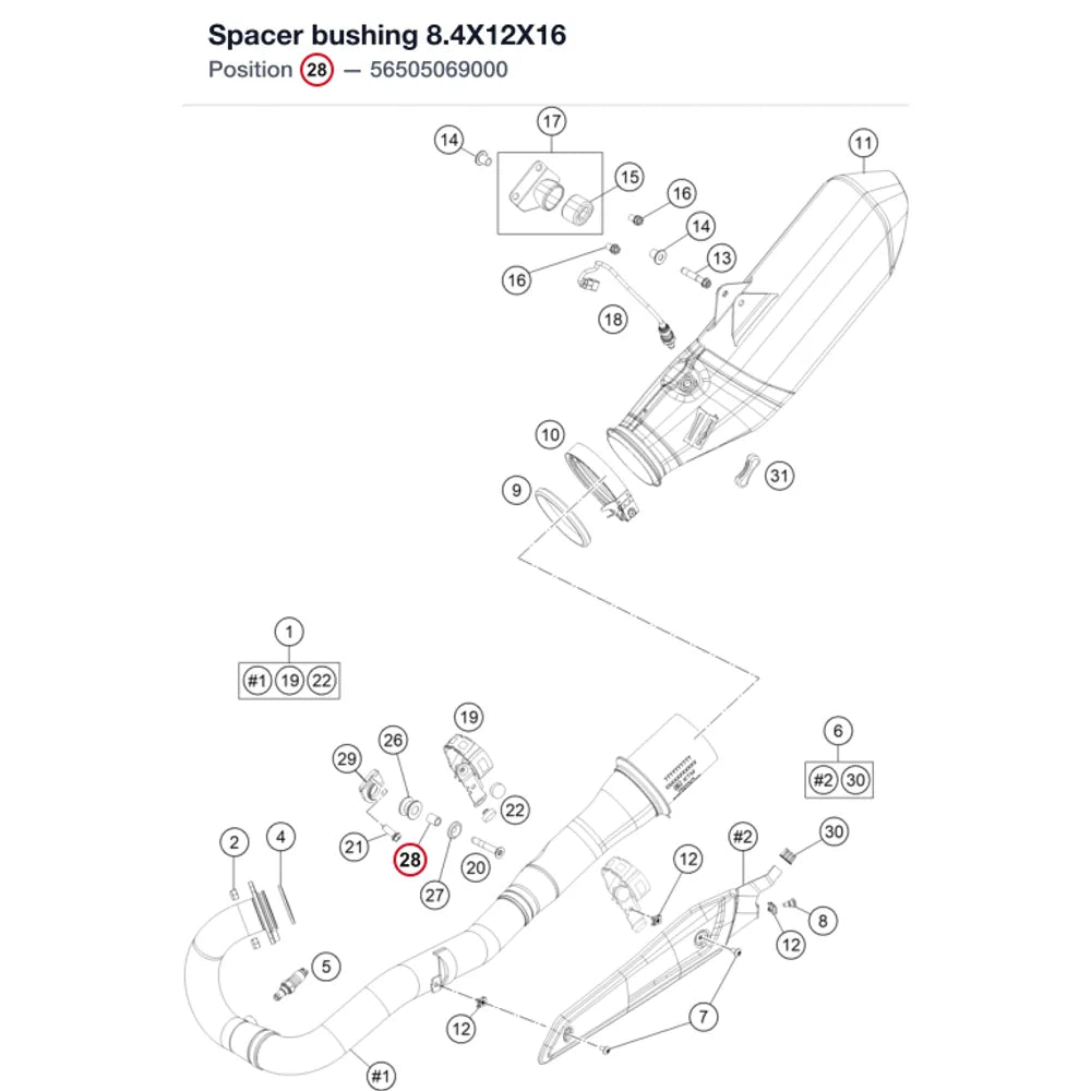 Spacer bushing 8.4X12X16