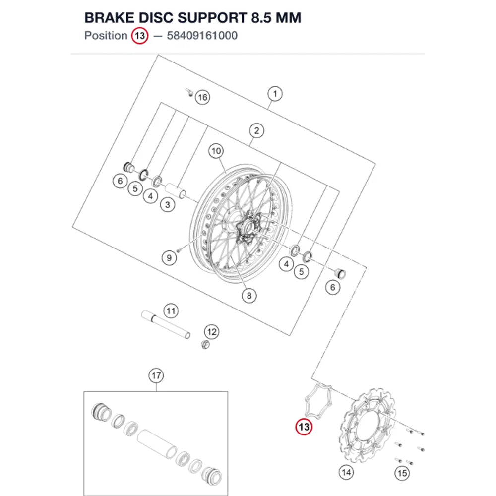 BRAKE DISC SUPPORT 8.5 MM