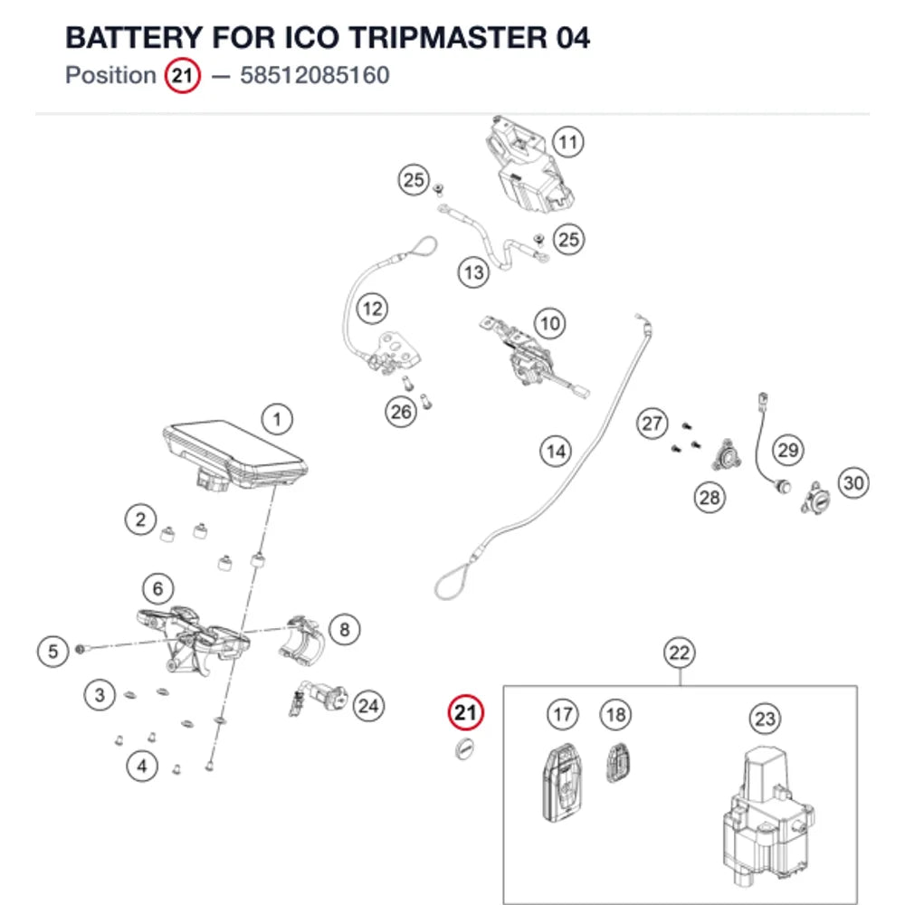 BATTERY FOR ICO TRIPMASTER  04