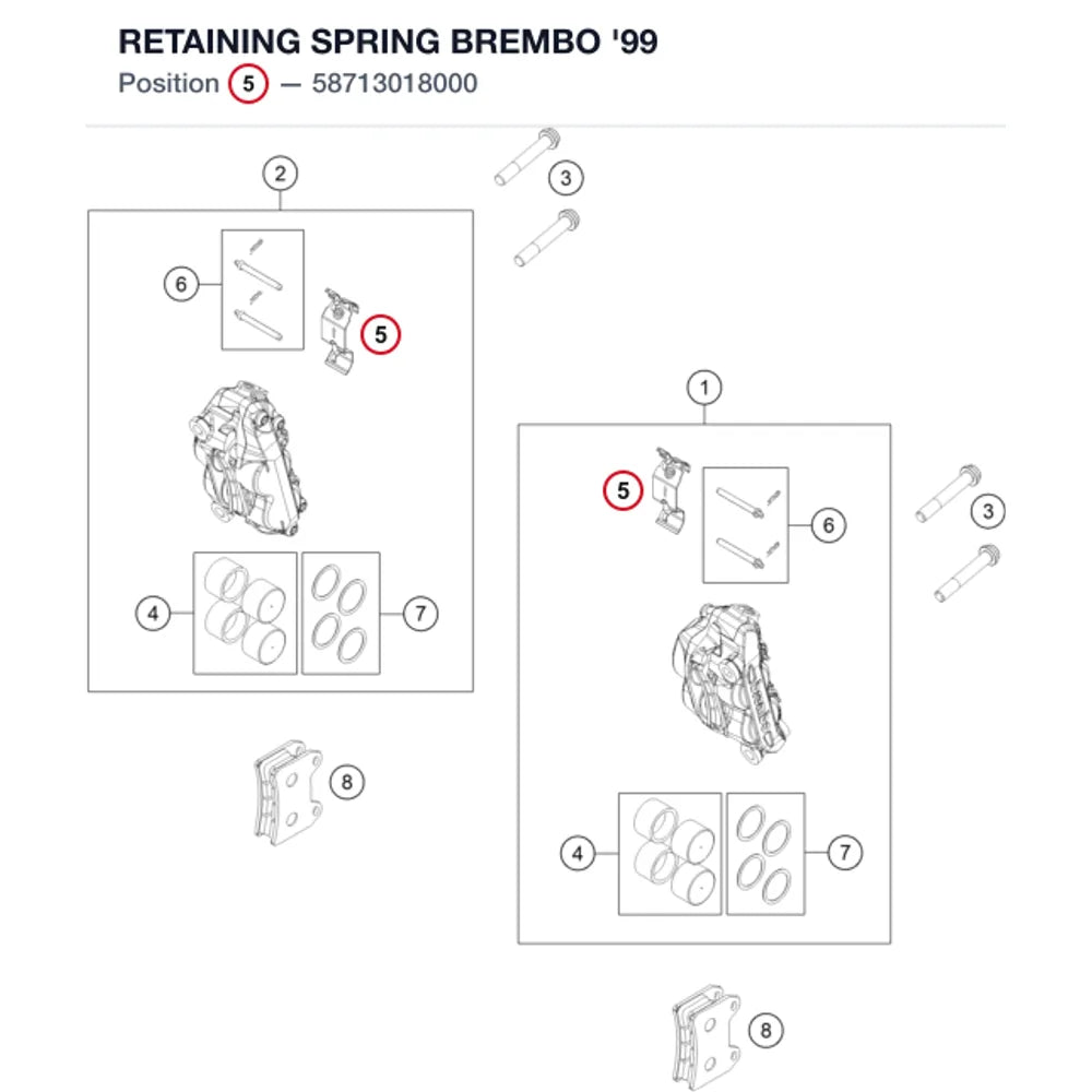 RETAINING SPRING BREMBO    '99