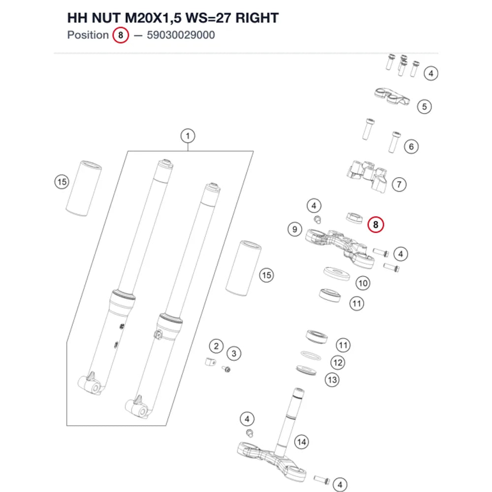 HH NUT M20X1,5 WS=27 RIGHT