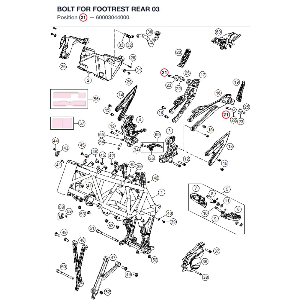 BOLT FOR FOOTREST REAR      03