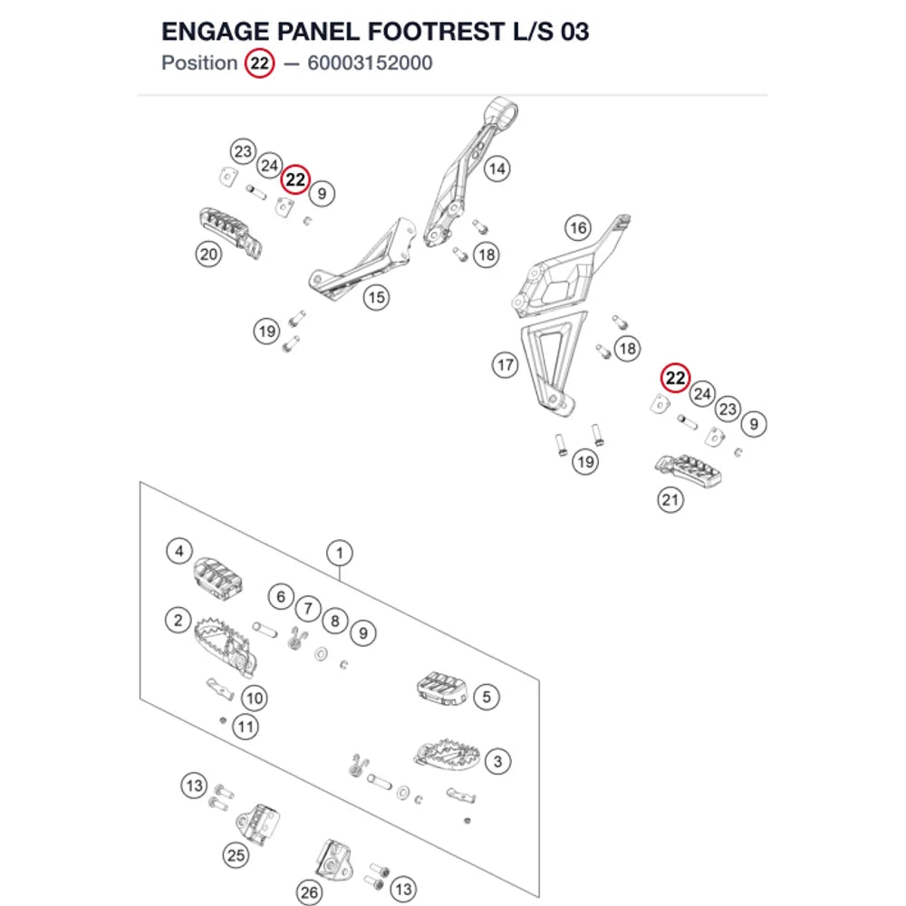 ENGAGE PANEL FOOTREST L/S   03
