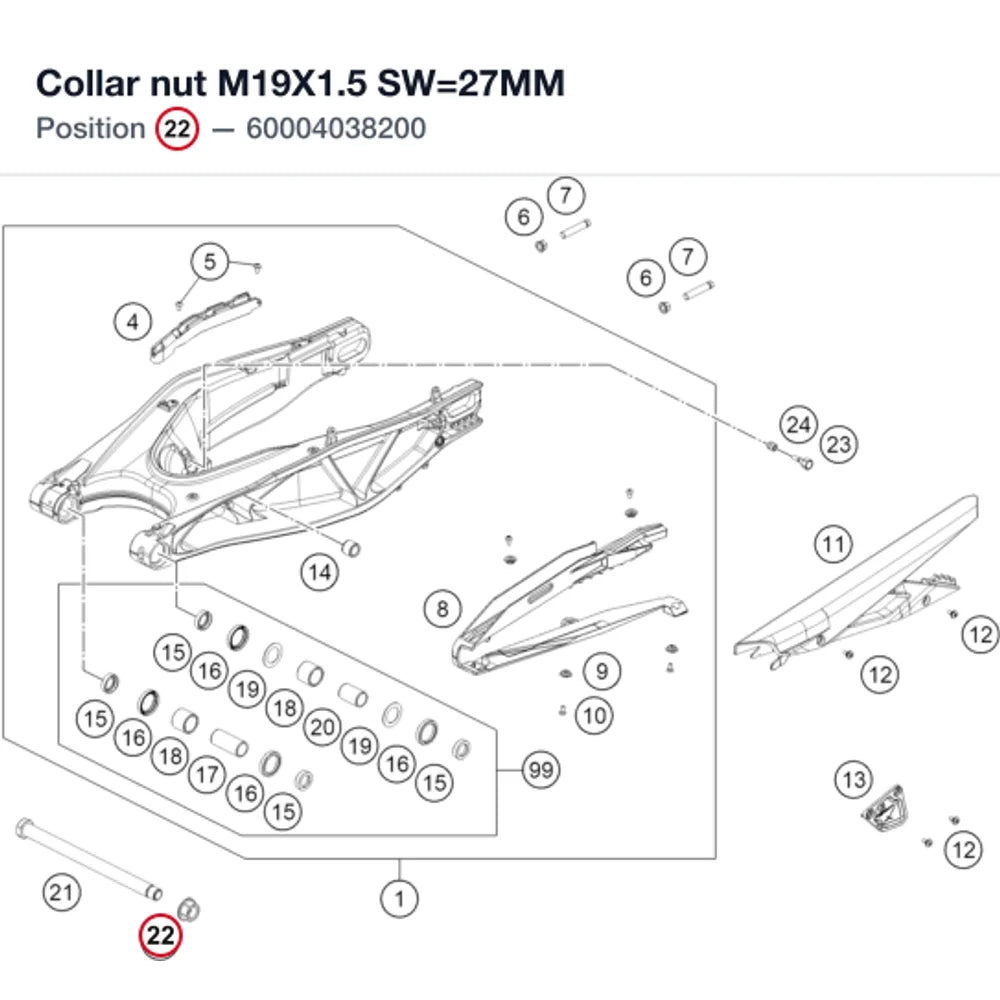 Collar nut M19X1.5 SW=27MM