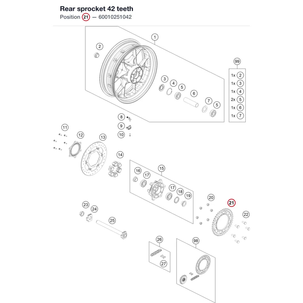 Rear sprocket 42 teeth