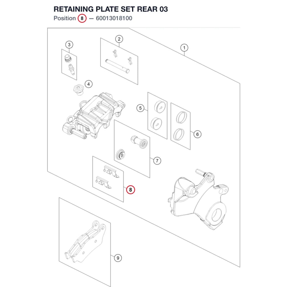 RETAINING PLATE SET REAR    03