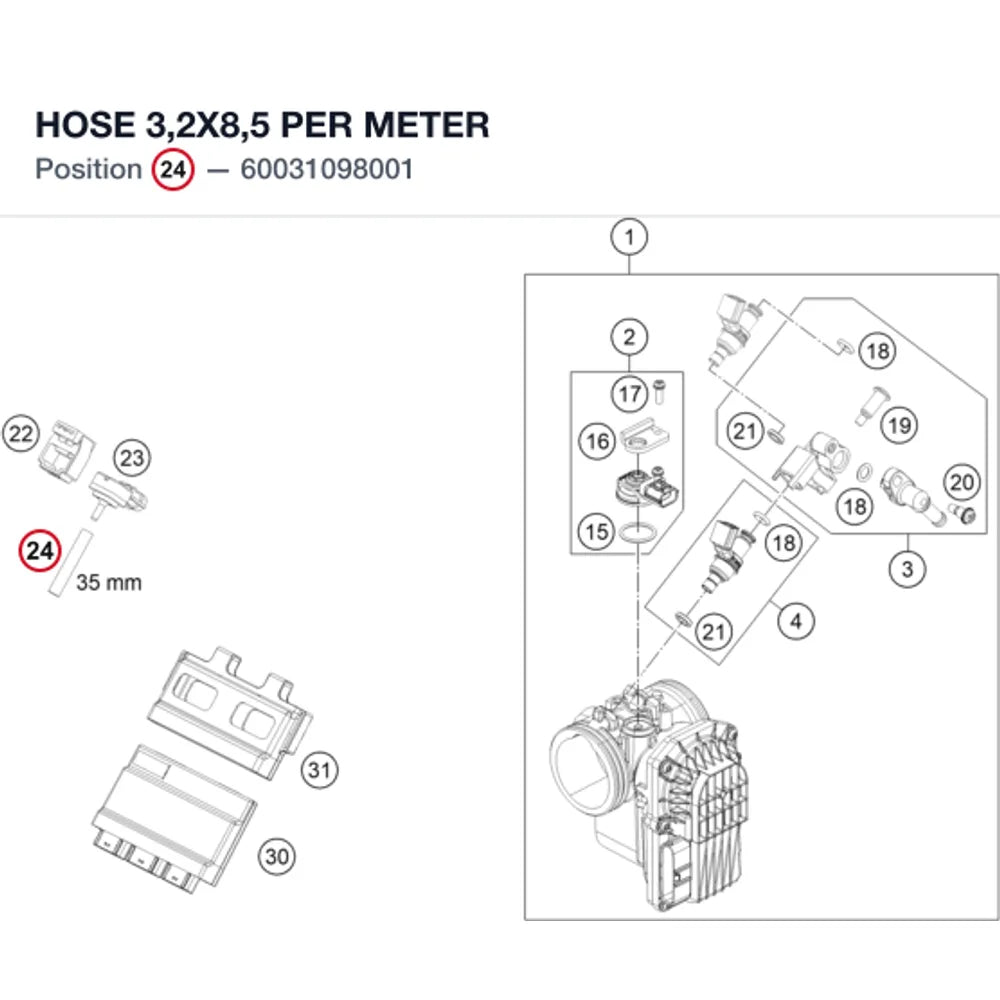 HOSE 3,2X8,5 PER METER
