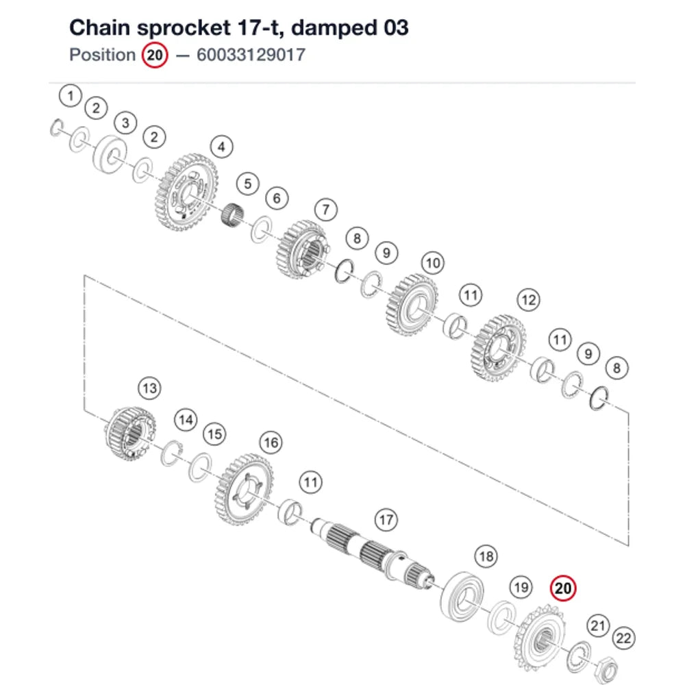 Chain sprocket 17-t, damped  03
