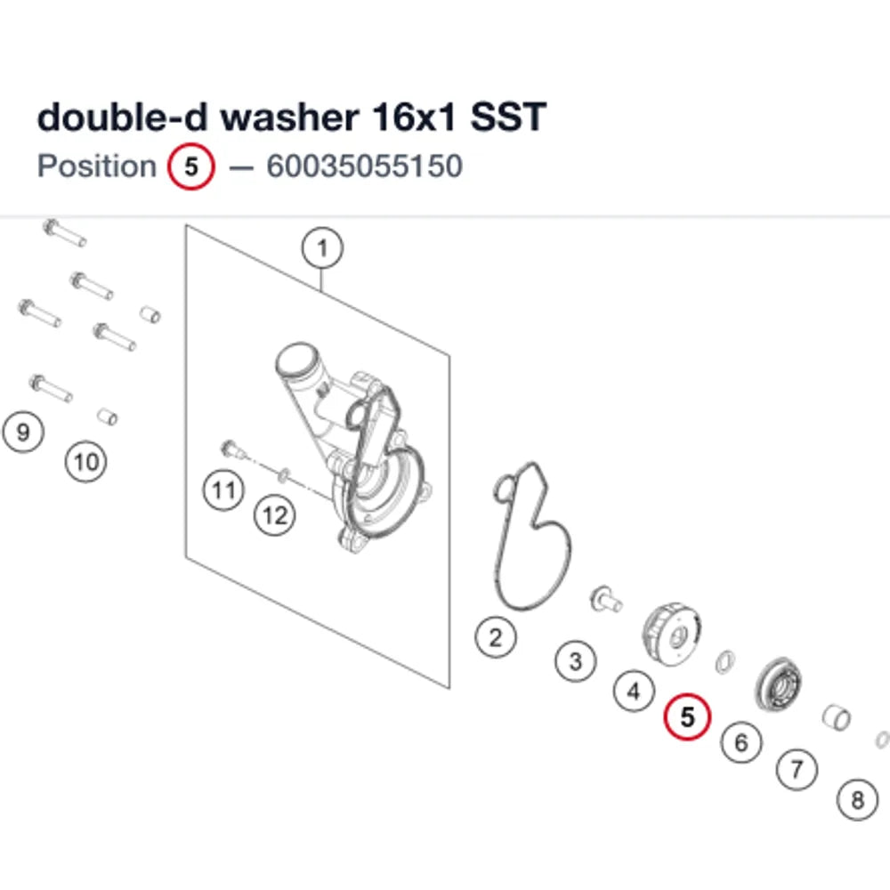 double-d washer 16x1 SST