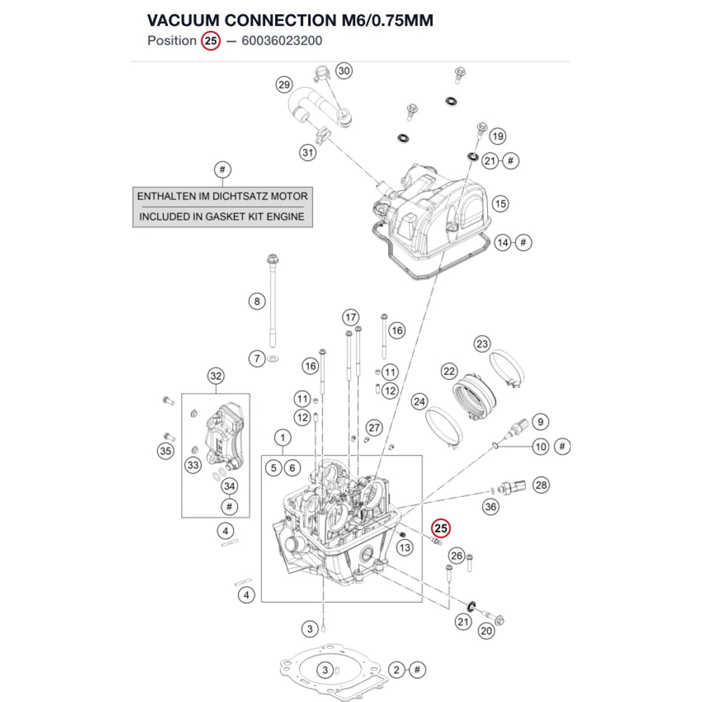 VACUUM CONNECTION M6/0.75MM