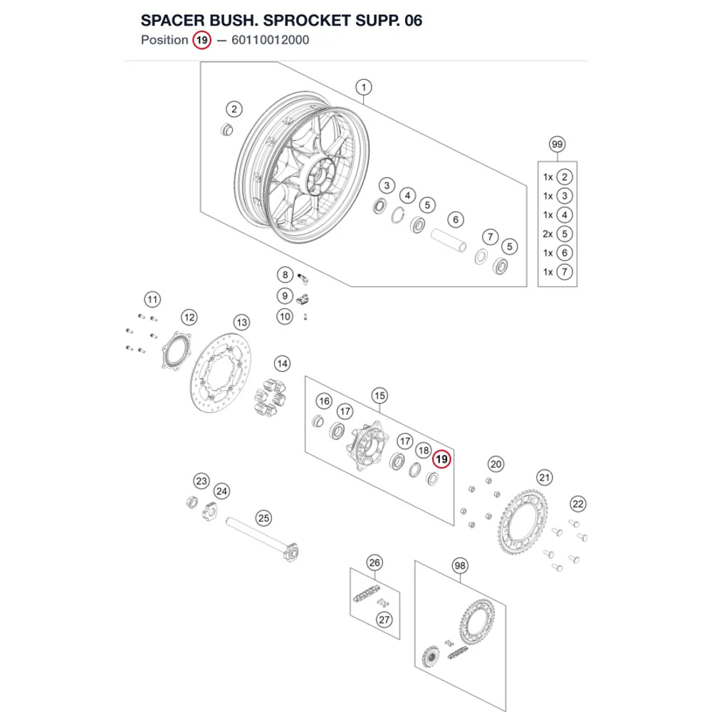 SPACER BUSH. SPROCKET SUPP. 06