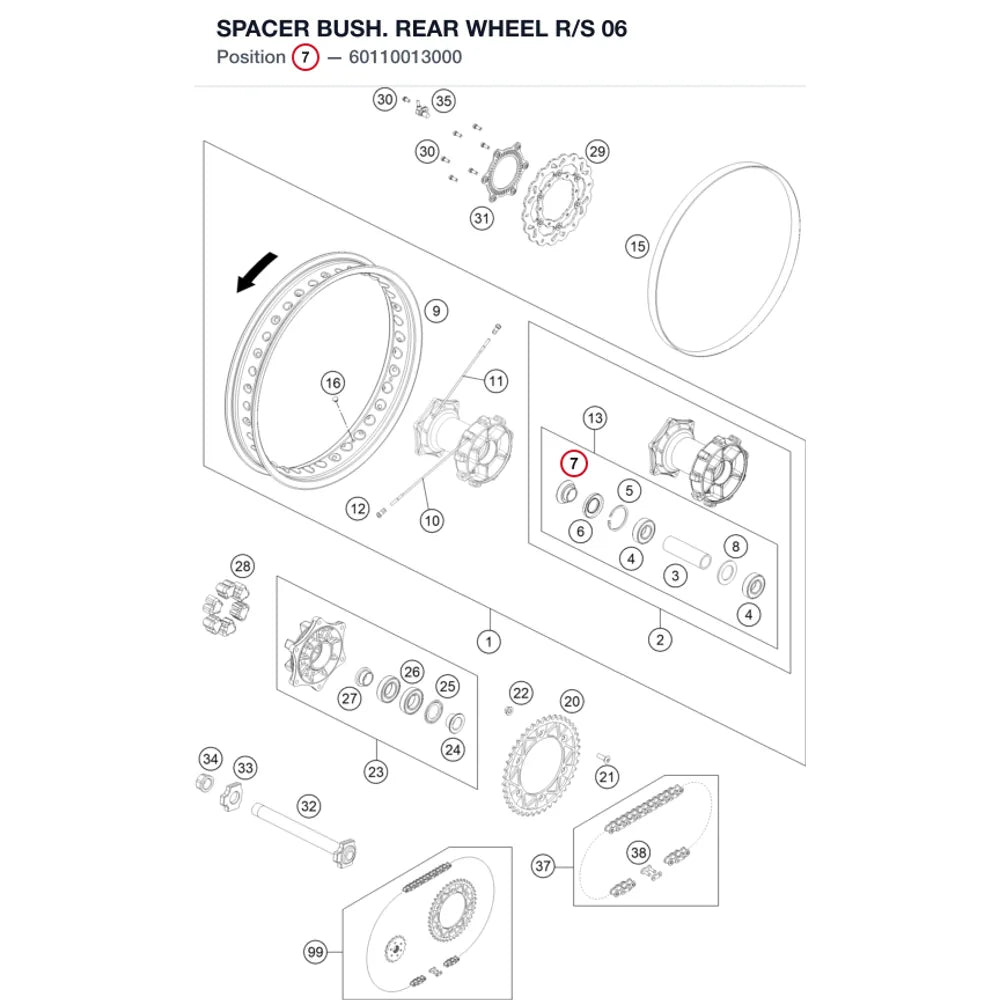 SPACER BUSH. REAR WHEEL R/S 06