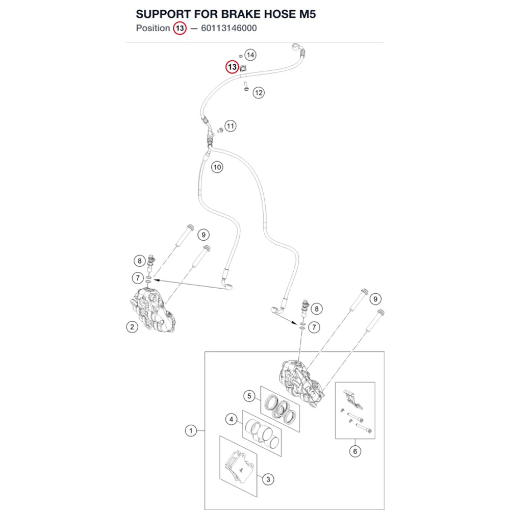SUPPORT FOR BRAKE HOSE M5
