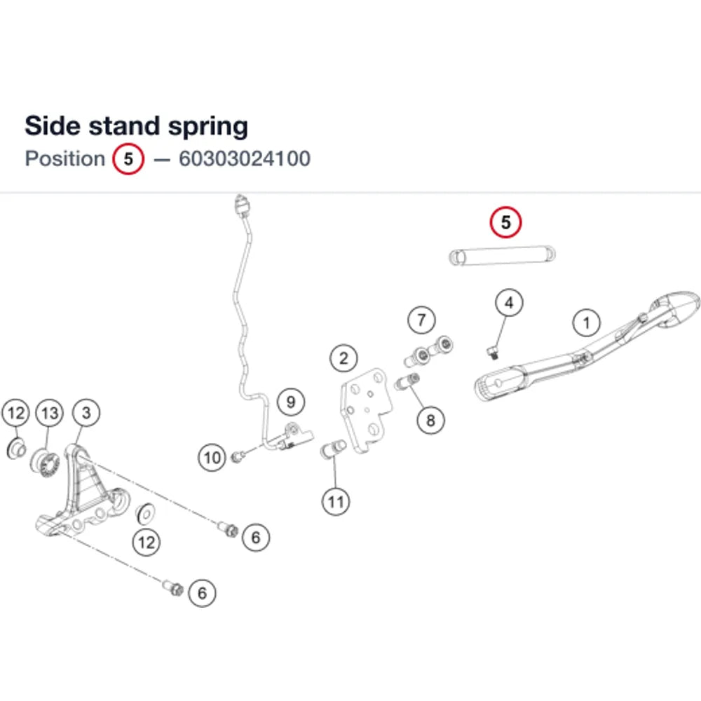 Side stand spring