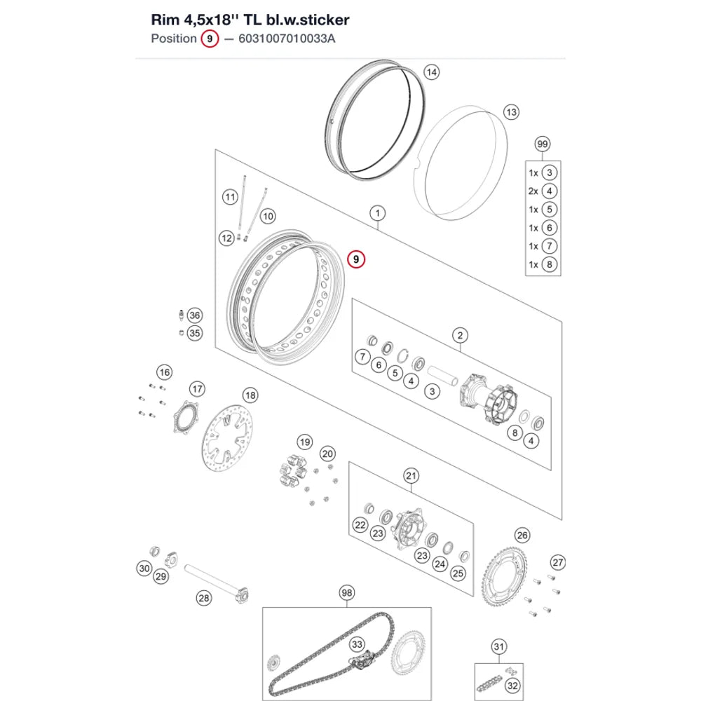 Rim 4,5x18'' TL bl.w.sticker