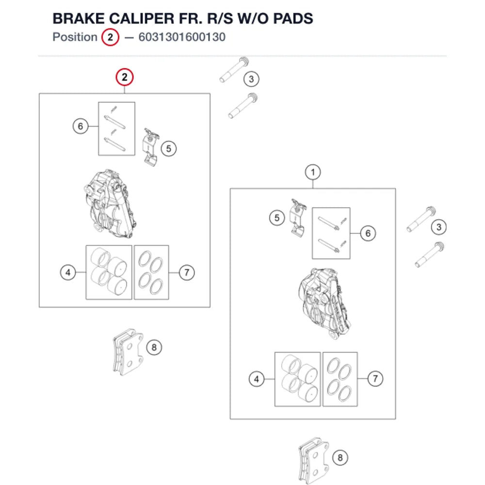 BRAKE CALIPER FR. R/S W/O PADS
