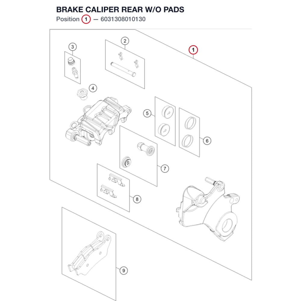 BRAKE CALIPER REAR W/O PADS