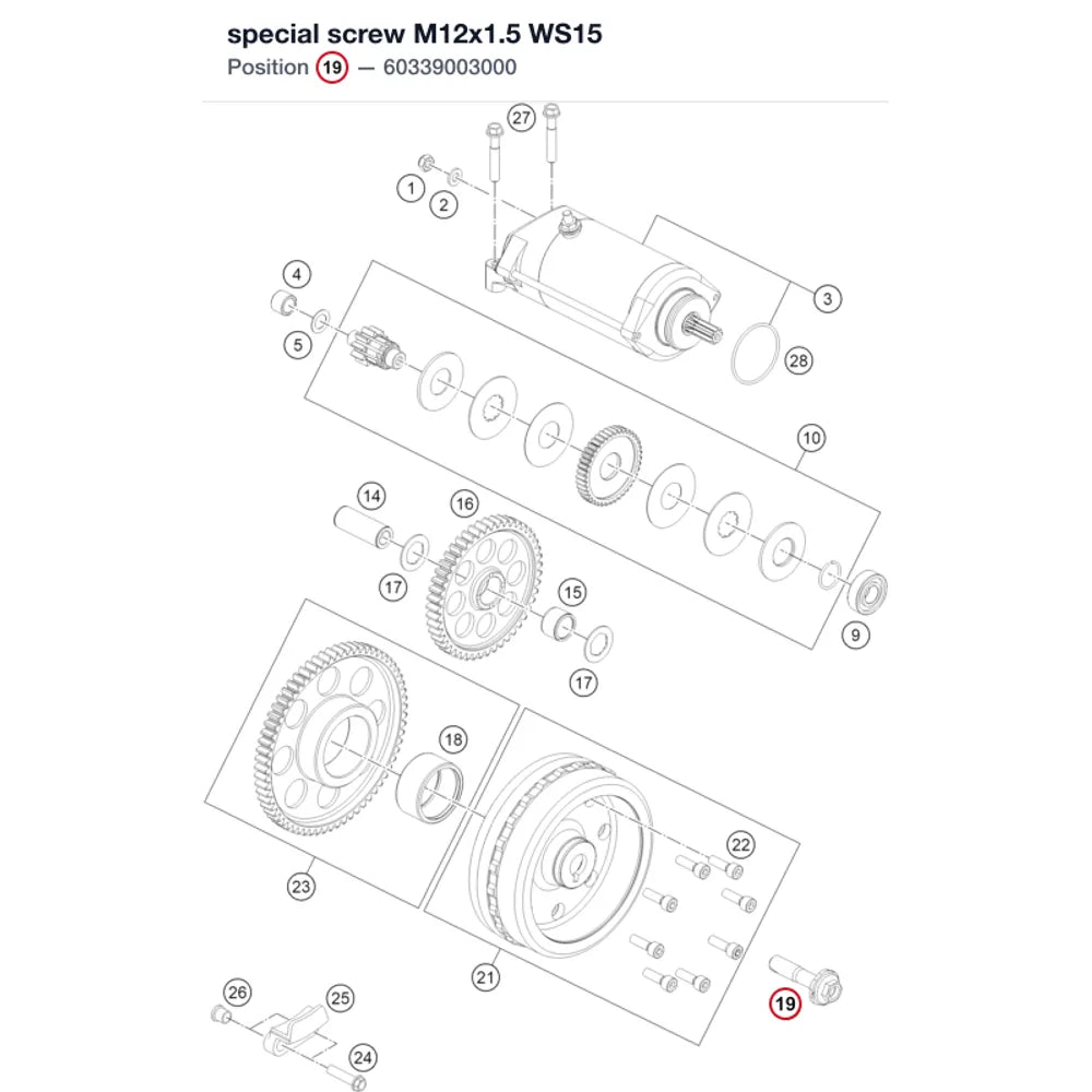 special screw M12x1.5 WS15