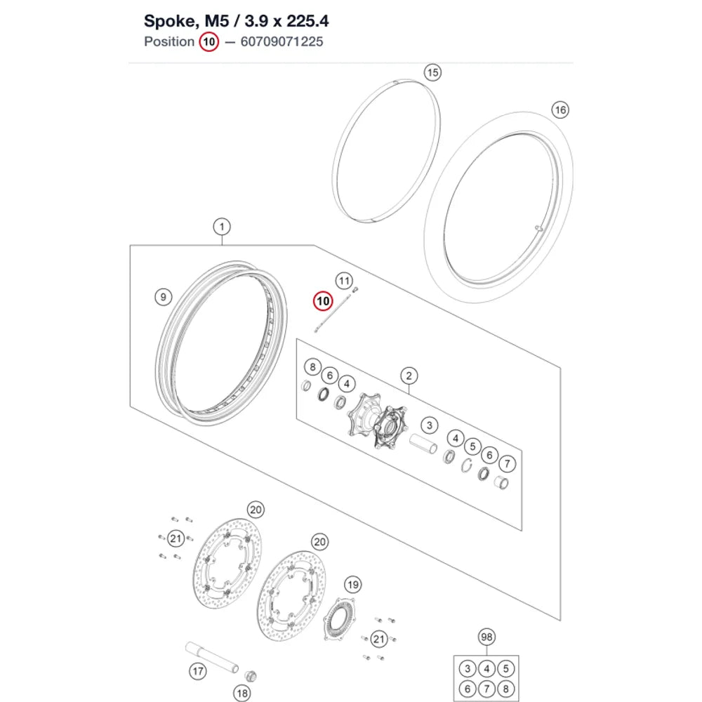 Spoke, M5 / 3.9 x 225.4