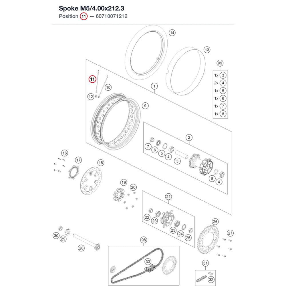 Spoke M5/4.00x212.3