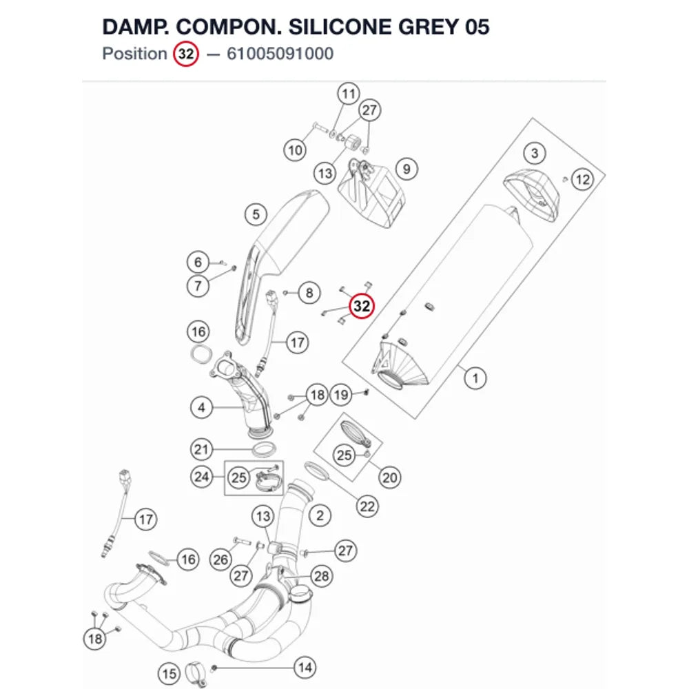 DAMP. COMPON. SILICONE GREY 05