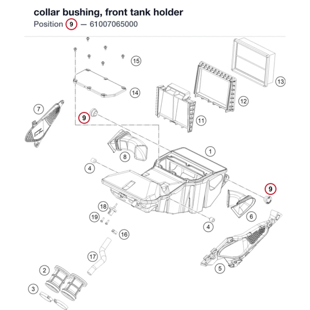 collar bushing, front tank holder