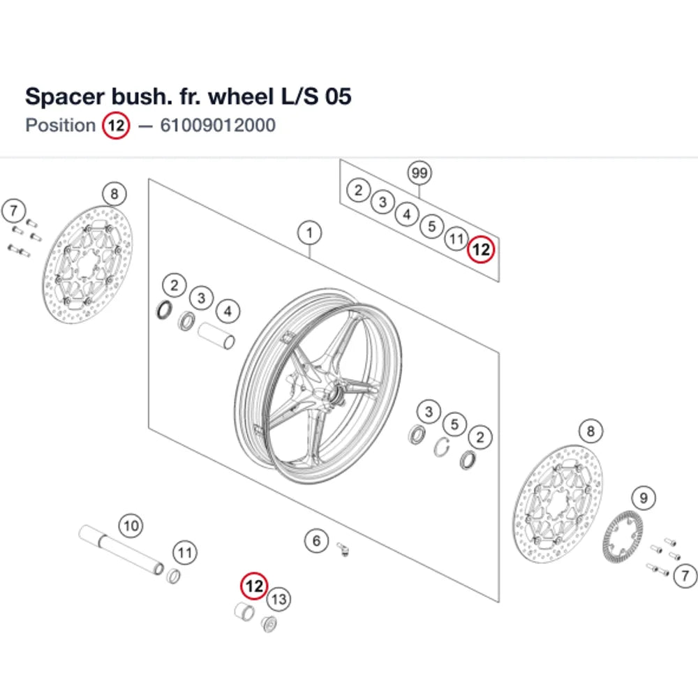 Spacer bush. fr. wheel L/S  05