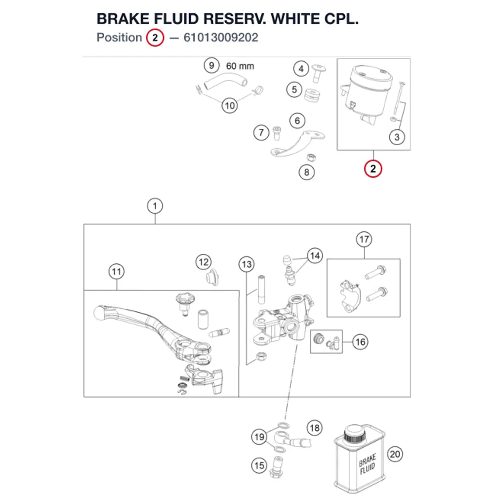 BRAKE FLUID RESERV. WHITE CPL.