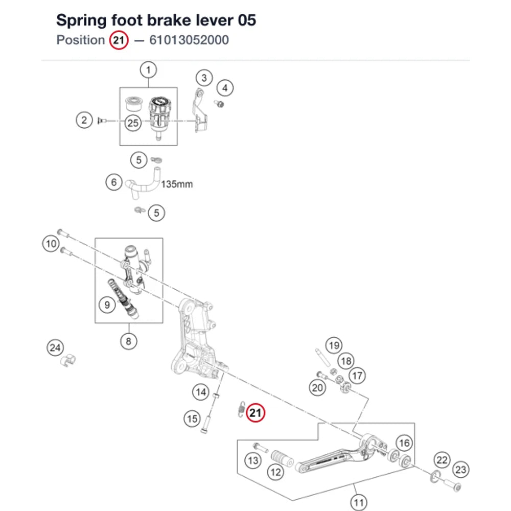 Spring foot brake lever     05